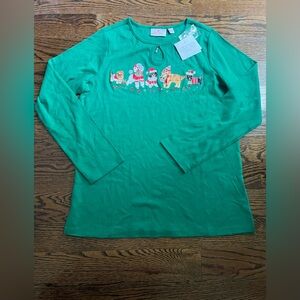 VTG Quacker Factory Jeanne Bice Sz. M Christmas Dogs Sweater Embroidered NWT